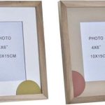 DKD HOME DECOR RAMKA NA ZDJĘCIA SZKŁO BRĄZOWY MDF BIAŁY (19 X 2 X 24 CM) (2 SZTUK)