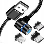 Kabel Magnetyczny 3W1 Ładowarka Iphone Micro Usb C