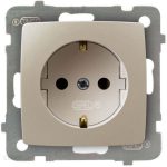 Ospel Karo Gniazdo Pojedyncze 2P Z/U Schuko Ecru Gp-1Ss/M/42