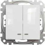 Schneider Electric Wyłącznik Podwójny Świecznikowy Z Podświetleniem Biały SDD111105LSCH