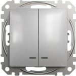 Schneider Electric Wyłącznik Podwójny Świecznikowy Z Podświetleniem Srebrne Aluminium SDD113105LSCH