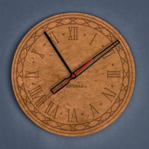 Sikorka.Net Dekoracyjny Drewniany Zegar Na Ścianę Classic 6 Orzech Orzech