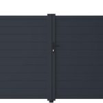 Vente-Unique Brama wjazdowa rozwierna NAZARIO pełna z aluminium w ze antracytowym 392x173cm