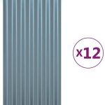 Vidaxl Panele Dachowe 12 Szt. Malowana Proszkowo Stal 80X36 Cm (319134)