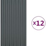 Vidaxl Panele Dachowe 12 Szt. Malowana Proszkowo Stal 80X36 Cm (319136)