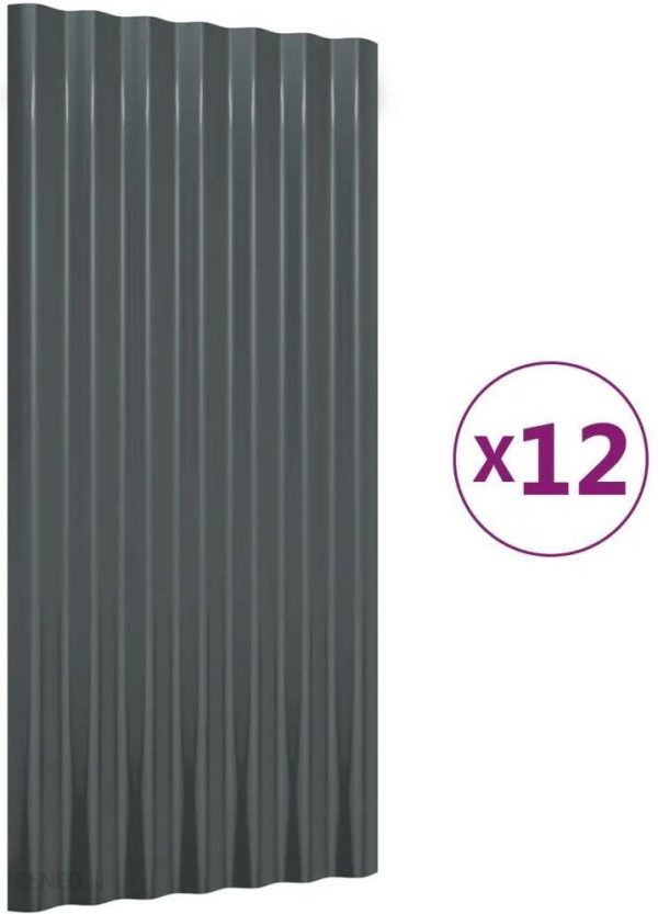 Vidaxl Panele Dachowe 12 Szt. Malowana Proszkowo Stal 80X36 Cm (319136)